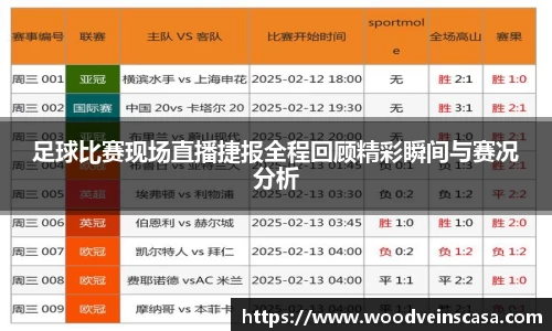 足球比赛现场直播捷报全程回顾精彩瞬间与赛况分析